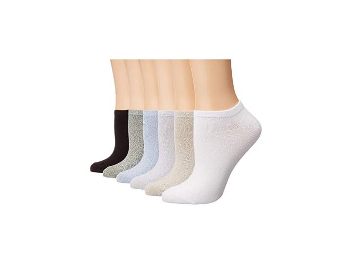 Hue Supersoft No Show Liner Socks 6-pair Pack (dusty Blue) Women's No Show Socks Shoes