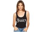 Juicy Couture Juicy Graphic Scoop Neck Bodysuit (pitch Black) Women's Jumpsuit & Rompers One Piece