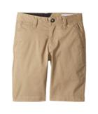 Volcom Kids Frickin Lightweight Shorts (big Kids) (khaki) Boy's Shorts