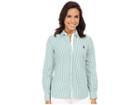 U.s. Polo Assn. Long Sleeve Vertical Stripe Shirt (tide Pool) Women's Clothing