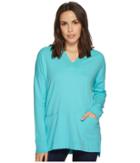 Mod-o-doc Soft As Cashmere Knit Boxy Pullover Hoodie (big Surf) Women's Sweatshirt