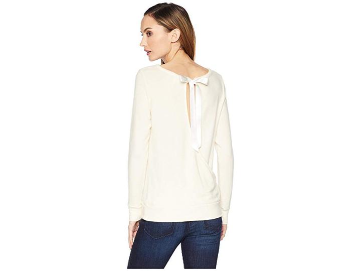 Three Dots Boat Neck Brushed Sweater (cream) Women's Sweater