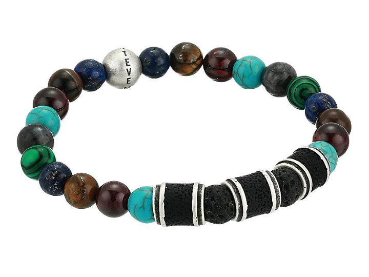 Steve Madden Stainless Steel Lapis Stretch Bracelet (multi) Bracelet
