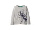 Joules Kids Glow In The Dark Jersey Top (toddler/little Kids/big Kids) (grey Marl Dinosaur) Boy's T Shirt