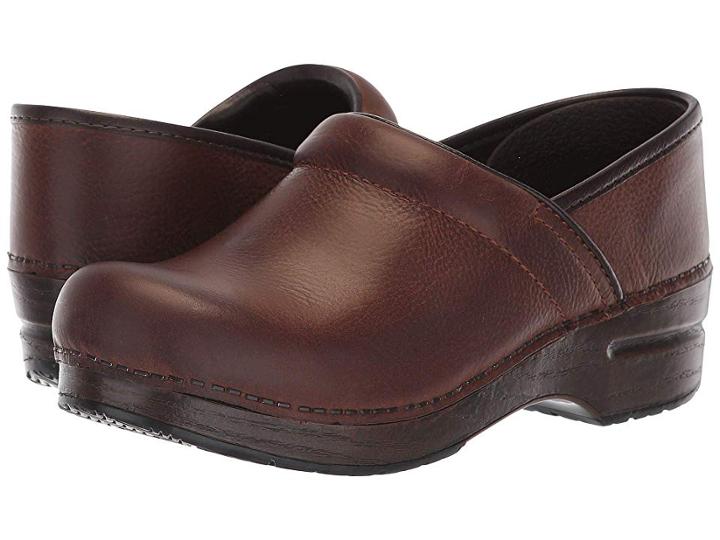 Dansko Professional (brown Burnished Nubuck) Women's Clog Shoes