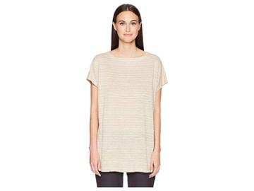 Eileen Fisher Organic Linen Striped Top (natural) Women's Clothing