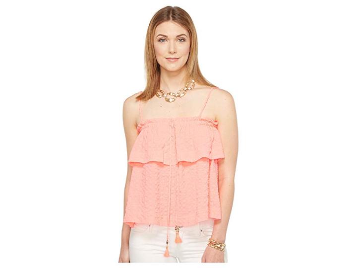 Lilly Pulitzer Mays Top (coral Reef) Women's Clothing