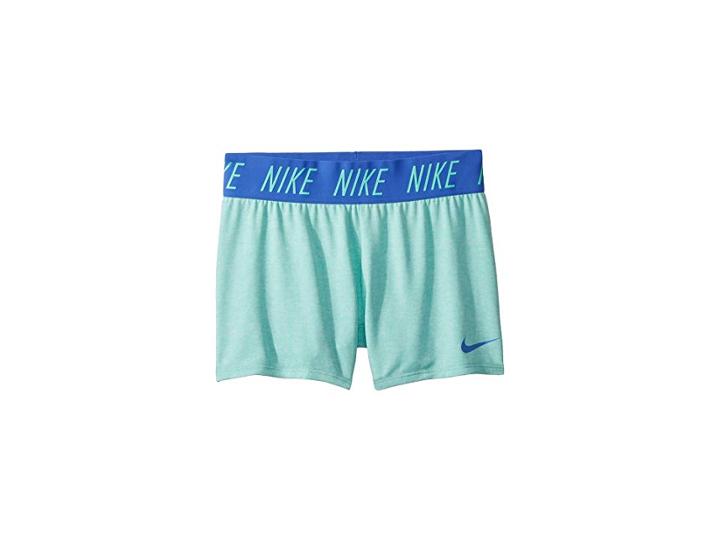 Nike Kids Dry Trophy Short (little Kids/big Kids) (light Menta/white/light Racer Blue) Girl's Shorts