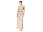 Marina Spaghetti Strap Beaded Gown (blush) Women's Clothing