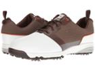 Footjoy Contour Fit Cleated Plain Toe (white/brown) Men's Golf Shoes