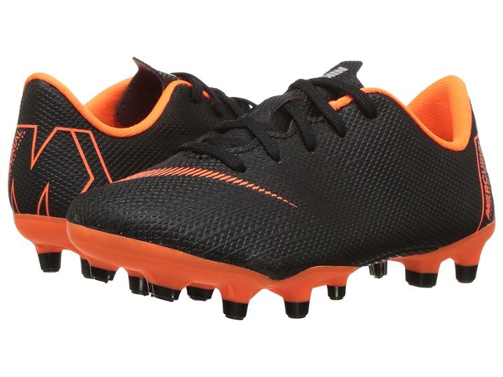 Nike Kids Vapor 12 Academy Mg Soccer (toddler/little Kid) (black/total Orange/white) Kids Shoes