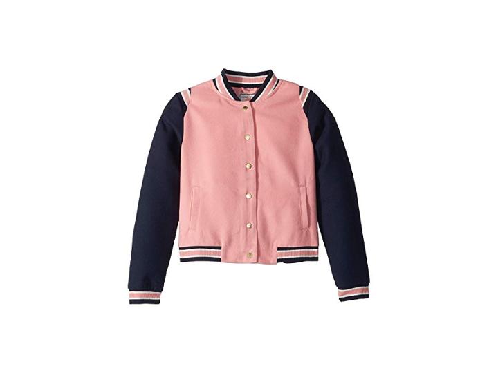 Janie And Jack Letterman Jacket (toddler/little Kids/big Kids) (pink) Girl's Coat