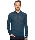 Perry Ellis Space Dyed Sweater Polo (dark Sapphire) Men's Sweater