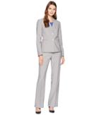 Le Suit Pinstripe Two-button Jacket Pants Suit (slate/bluebell) Women's Suits Sets