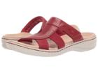 Clarks Leisa Emily (red Leather/textile Combo) Women's Sandals