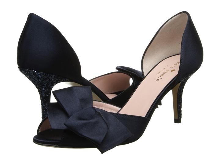 Kate Spade New York Sala (new Navy Satin/navy Glitter Heel) High Heels