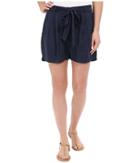 B Collection By Bobeau Bianca Self Belt Shorts (navy) Women's Shorts