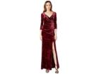 Adrianna Papell Long Velvet Dress (garnet) Women's Dress