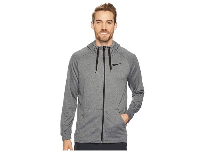 Nike Dry Training Full-zip Hoodie (charcoal Heather/black/black) Men's Fleece