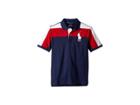 Polo Ralph Lauren Kids Striped Performance Lisle Polo (big Kids) (pure White Multi) Boy's Short Sleeve Knit
