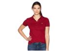 Lacoste Short Sleeve Slim Fit Stretch Pique Polo Shirt (bordeaux) Women's Clothing
