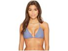 Luli Fama Cosita Buena Wavey Triangle Bikini Top (blue Moon) Women's Swimwear