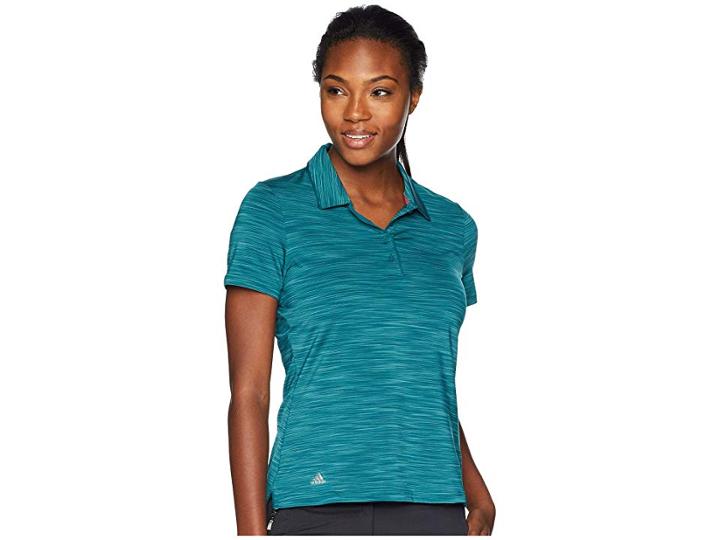 Adidas Golf Ultimate Short Sleeve Polo (mystery Green Heather) Women's Short Sleeve Knit