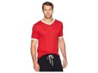 Alternative Vintage Jersey Striker V-neck Tee (scarlet Red/white) Men's T Shirt