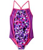Speedo Kids Diamond Geo Splice One-piece Swimsuit (big Kids) (speedo Purple) Girl's Swimsuits One Piece