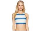 Carve Designs Sanitas Reversible Bikini Top (playa Stripe/gold Palms) Women's Swimwear