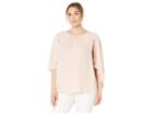 Vince Camuto Specialty Size Plus Size Gathered Crew Neck Cape Blouse (rose Buff) Women's Blouse