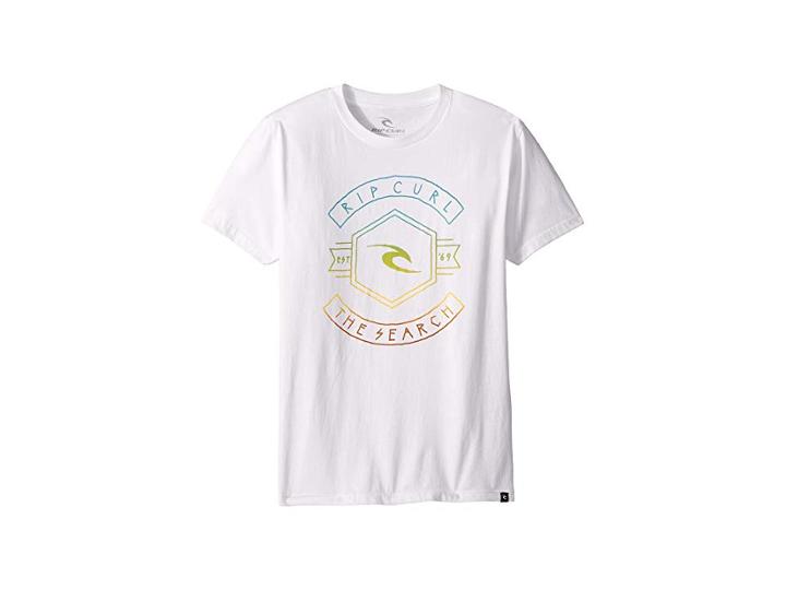 Rip Curl Kids Sketch Heather Tee (big Kids) (white) Boy's T Shirt
