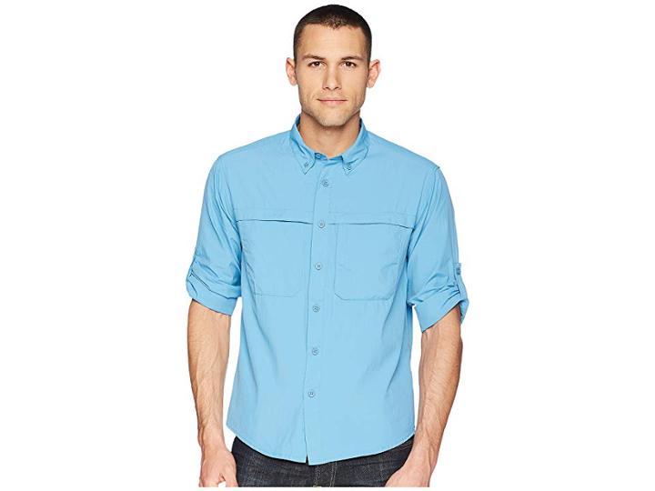 White Sierra Kalgoorlie Cool Touch Long Sleeve Shirt (niagara Blue) Men's Long Sleeve Pullover