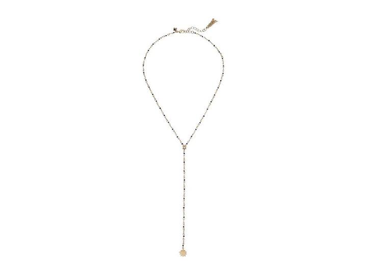 Rebecca Minkoff Sole Beaded Y-necklace (navy/gold) Necklace
