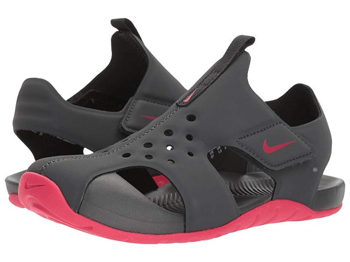 Nike Kids Sunray Protect 2 (little Kid/big Kid) (anthracite/rush Pink) Girls Shoes