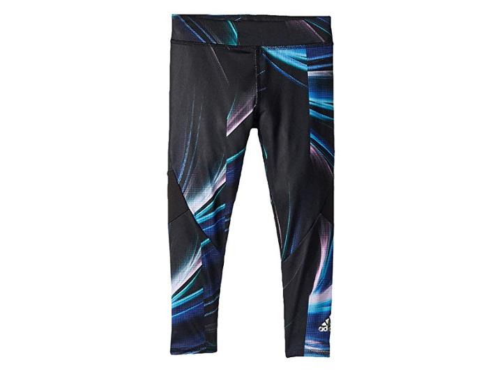 Adidas Kids Believe This Tights (big Kids) (purple Print) Girl's Casual Pants