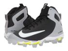 Nike Alpha Huarache Keystone Mid (black/white/wolf Grey/wolf Grey) Men's Cleated Shoes