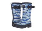Joules Kids Printed Welly Rain Boot (toddler/little Kid/big Kid) (shark Dive Stripe) Boys Shoes