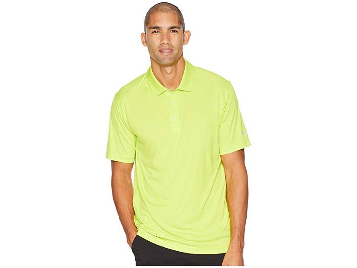 Puma Golf Essential Pounce Polo (lime Punch) Men's Short Sleeve Pullover