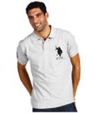 U.s. Polo Assn. Solid Polo With Big Pony (light Grey/black) Men's Short Sleeve Pullover