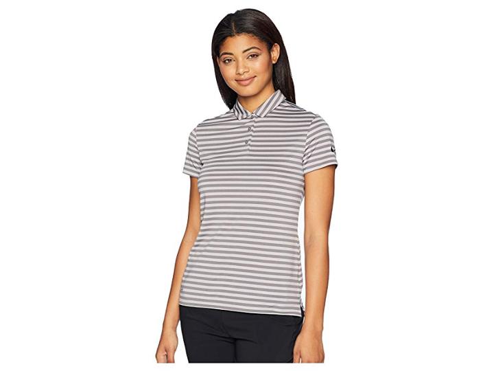 Nike Golf Dry Polo Short Sleeve Stripe (atmosphere Grey/gunsmoke/black) Women's Clothing