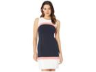Tommy Hilfiger Scuba Crepe Color Block A-line Dress (ivory/bloom/sky Captain) Women's Dress