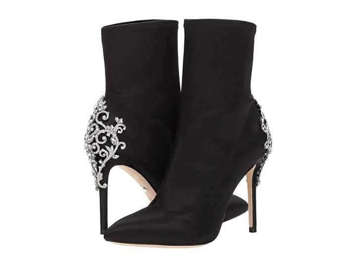 Badgley Mischka Meg (black Stretch Satin) Women's Boots