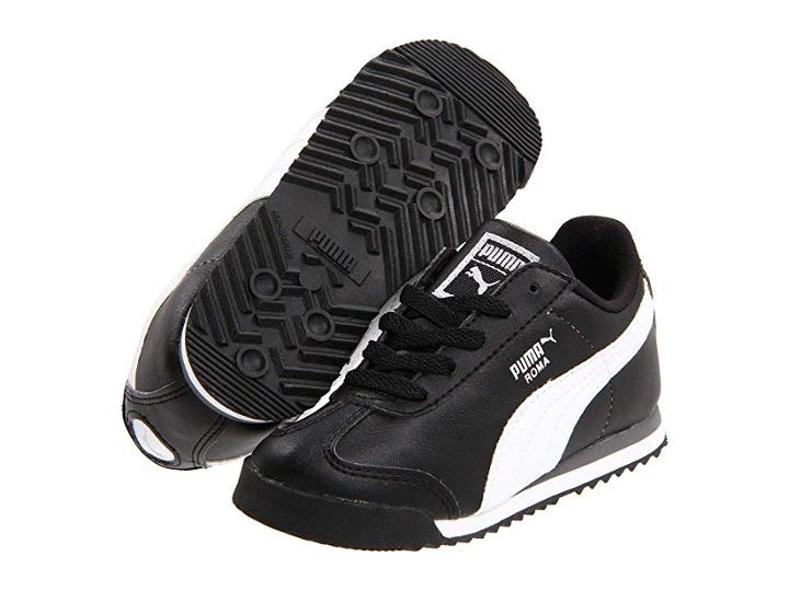 Puma Kids Roma Basic Kids (toddler/little Kid/big Kid) (black/white/puma Silver) Boys Shoes