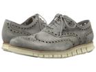 Cole Haan Zerogrand Wing Ox (ironstone Kudu Suede) Men's Lace Up Wing Tip Shoes
