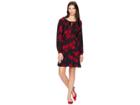 Chaps Floral Long Sleeve Day Dress (midnight Maroon/multi) Women's Dress