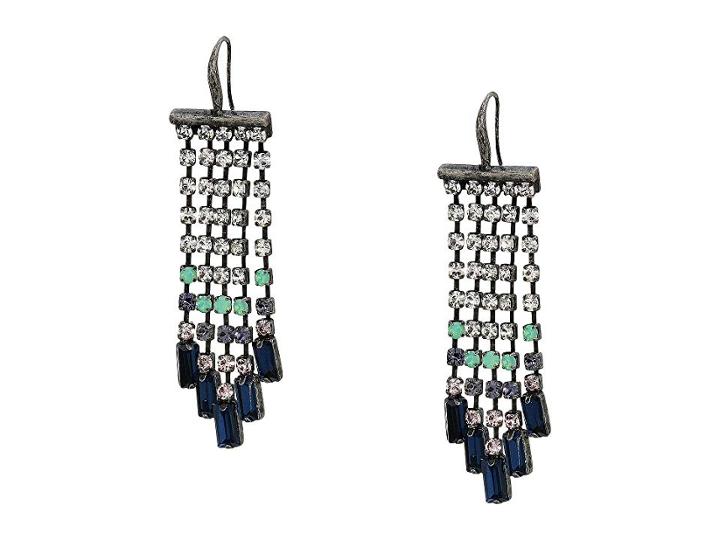 Steve Madden Casted Stone Chandelier Earrings (multicolor/black-tone) Earring