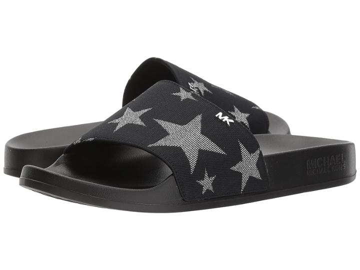 Michael Michael Kors Sia Slide (black/silver) Women's Shoes