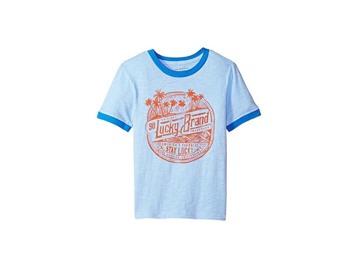 Lucky Brand Kids Short Sleeve Graphic Tee (little Kids/big Kids) (placid Blue) Boy's T Shirt