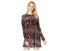 Bcbgeneration A-line Long Sleeve Dress (faded Blue Combo) Women's Dress